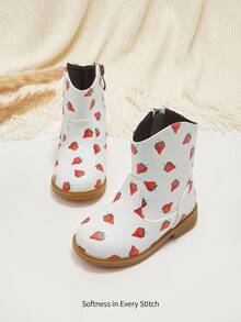 Cozy Pixies Herbst/Winter Mode vielseitige süße Erdbeere bequeme lässige flache strapazierfähige Baby Knöchel Stiefel, Western Cowboy Stil - Verschiedenfarbig - Übersicht 4