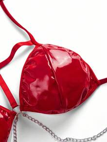 SHEIN Bộ 4 món trang phục dự tiệc gợi cảm có sừng - Đỏ - Xem 8