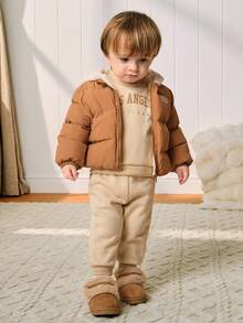 Cozy Pixies 1 双驼色仿皮毛钩环平底休闲舒适保暖内衬靴，适合冬季日常穿着