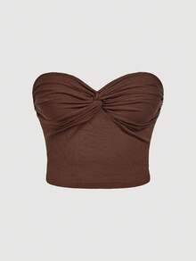 SHEIN MOD 加大码前扭纹抹胸上衣，适合日常外出，多件装 - 彩色 - 查看 8