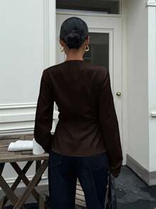 Siren Gaze 女士金属扣腰衬衫，秋冬新品