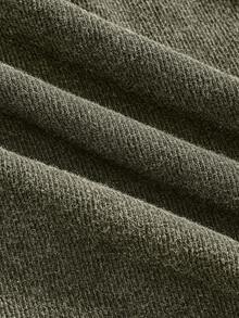 ROMWE Grunge Punk 复古水洗做旧孔眼口袋针织复古低胸黑灰色短袖斑点紧身腰部褶饰紧身迷你连衣裙 - 綠色 - 查看 4