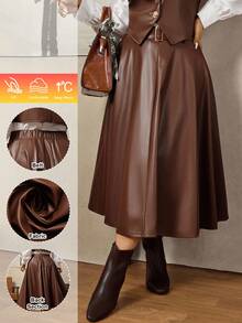Zelara Váy nữ cỡ lớn màu nâu bằng da PU, kiểu dáng thường ngày, thanh lịch cho Giáng sinh, mùa thu đông, dự tiệc, lễ hội, váy da thanh lịch cho nữ, váy mùa đông thu cho nữ, váy Giáng sinh cho nữ, váy năm mới, váy Lễ Tạ ơn cho nữ, váy dự tiệc sang trọng, váy dạ hội cho nữ, váy thanh lịch, váy dự tiệc bằng da, váy dự tiệc thanh lịch chất lượng cao cho nữ. - màu nâu - Xem 12