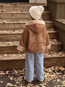 1件女士棕色仿皮草衬里夹克 - 棕色 - 查看 2