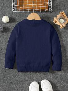 SHEIN 1 pezzo Maglione casual con vestibilità ampia e girocollo, adatto per outfit per bambini, abbigliamento per ragazzi, set per il ritorno a scuola, adatto per feste di compleanno, feste serali, matrimoni, battesimi, cerimonie di apertura scolastica, uso quotidiano, viaggi, sport, stagione autunno/inverno