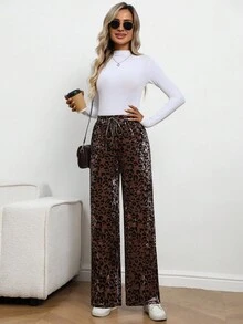 EMERY ROSE Quần ống đứng họa tiết da báo đi làm thời trang nữ - Nhiều màu - Xem 7