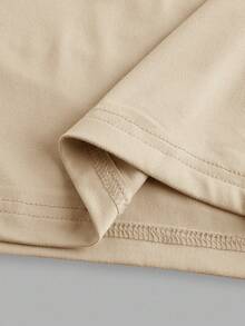 SHEIN EZwear Bộ 4 áo thun nữ cổ tròn, vuông, tay ngắn, họa tiết tối giản, phù hợp cho mùa hè - Nhiều màu - Xem 9