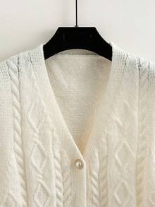 GlowEve 女士时尚百搭休闲修身毛衣背心，秋冬 - 白色 - 查看 4