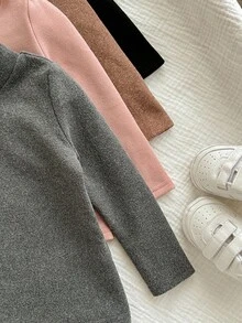 Áo len dài tay màu trơn đa năng thường ngày cho bé gái - Nhiều màu - Xem 5