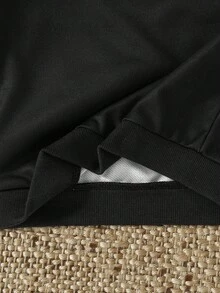 SHEIN Bộ đồ mặc nhà thường ngày mùa xuân/hè dễ thương cho bé gái từ 0-3 tuổi và bộ đồ mặc nhà dài tay cổ tròn in số + quần legging bó có gân - màu đen - Xem 8