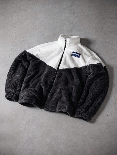 Manfinity Sporsity Men's Casual Contrast Color Patchwork Jacket, Autumn/Winter