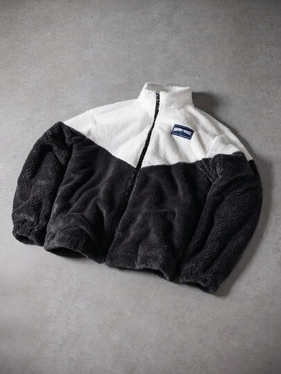 Aesthetic Post 男士休闲撞色拼布夹克，秋冬