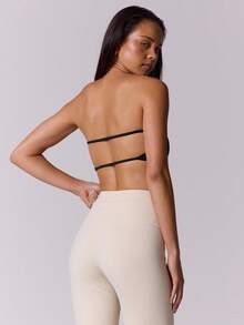 Musera Sport 抹胸运动文胸 无缝运动服 普拉提 健身房 沙漠跑者健身 - 黑色 - 查看 4