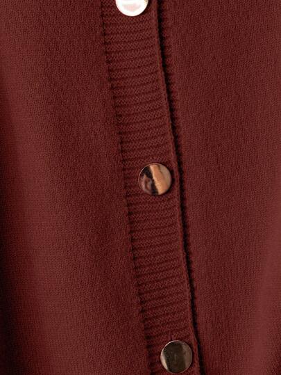 EMERY ROSE Plus Size Casual Solid Color Cardigan, Autumn/Winter