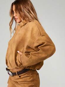 MISSGUIDED Luxury Western Fall Winter Festival Boho Desert Casual Statement Fashion Jacket - Camel - View 4