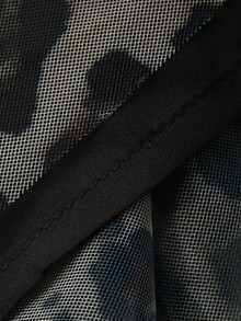 Dazy Plus Jupe évasée à taille élastique avec imprimé léopard en maille superposée, style de rue, grande taille