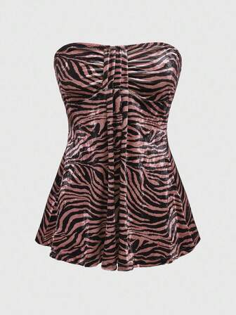 J-Fashion Damen Y2K Leoparden-Muster Crop Top