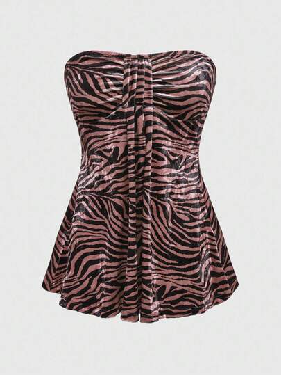 J-Fashion Crop top imprimé léopard Y2K pour femmes