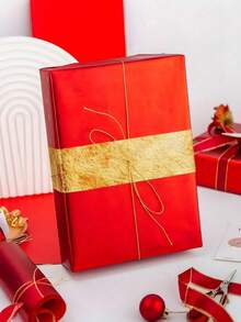 Geschenkpapierrollen - Matter metallroter Geschenkpapier, einfarbiges Papier perfekt für Feierlichkeiten an Feiertagen, Winterhochzeiten, Muttertag, Geburtstage, DIY Sträuße, Neujahr, Geschenkverpackung - Rot - Übersicht 4