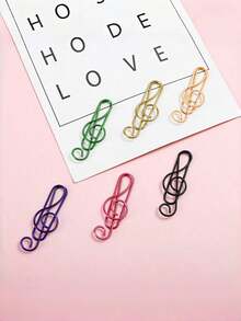 30PCS Musical Note Paper Clips 6 Colors Metal Office School Supplies Book Page Clips Planner Bookmark Organization Accessories For Students Teachers - Multicolor - View 2