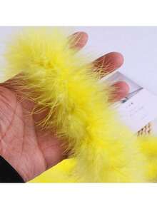 1pc 2M Feather Cord Ribbon, Beautiful Decoration For DIY Crafts, Christmas, New Year Accessories - Multicolor - View 3
