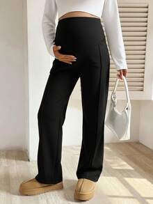 SHEIN Fall Clothes,Autumn Clothes,Maternity Autumn/Winter Clothes Maternity Casual Solid Color Fleece Pants, Suitable For Autumn/Winter Pregnancy Clothing Black Maternity Pants Maternity Pants Black Dress Pants Women Pregnancy Pants Women Maternity Pants Tall Women Pants