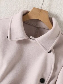 Oversized gewebte Windjacke für Tween Mädchen, Doppelreiher, klassisches einzigartiges Design, locker & bequem, geeignet für Herbst/Winter Alltag, Pendeln, Outdoor, Party, Fotoshooting, Einkaufen, Hochzeit - Grau - Übersicht 7