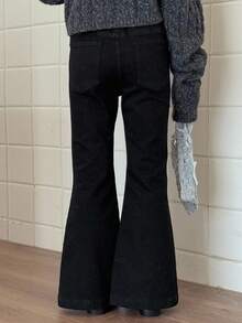 DAZY Tween Girls Flared Denim Jeans - Black - View 1