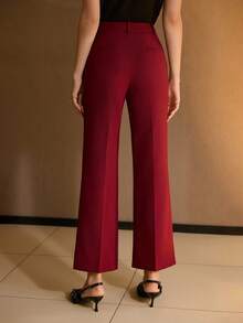 MOTF Classy PANTALONES DE TRAJE DE PIERNA RECTA CON PLIEGUE PRENSADO - Burdeos - Ver 3