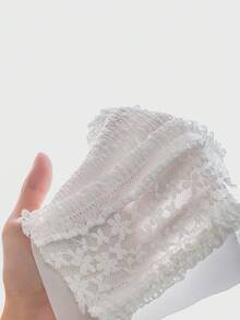 Rafferiza 女款白色花卉優雅婚禮賓客洋裝，方領長袖貼身開衩立體面料秋季辦公室派對長裙 - 白色 - 查看 7