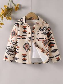 SHEIN Young Boy Casual Tie-Dye Gradient Asymmetrical Pattern Thick Woolen Autumn/Winter