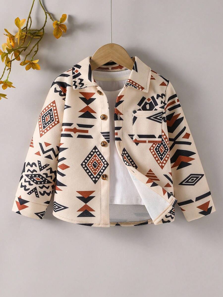 SHEIN Young Boy Casual Tie-Dye Gradient Asymmetrical Pattern Thick Woolen Autumn/Winter