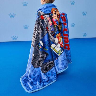 SHEIN | PAW Patrol 1 pieza Manta con diseño de dibujos animados, toalla acolchada, diseño grueso de doble cara, suave y esponjoso, apto para todas las edades