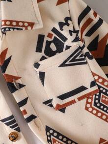 SHEIN Young Boy Casual Tie-Dye Gradient Asymmetrical Pattern Thick Woolen Autumn/Winter