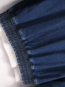 Manfinity Homme 男士休闲保暖牛仔夹克，秋冬 - 藍色 - 查看 4