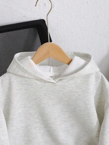 SHEIN 少女休闲街头风豹纹印花纽约字母图案宽松卫衣，保暖内衬，浅灰色秋冬女童服装 - 淺灰色 - 查看 3