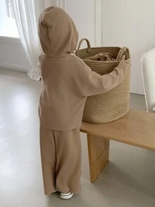 DAZY 男童休闲家居服，秋季连帽衫 - 軍綠色 - 查看 6