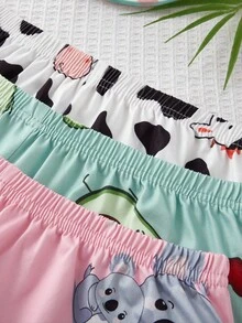 SHEIN 3pcs/Set Cute Avocado, Cow, Koala Print Girls Pajamas Kids Summer Pajama Summer Clothes Kids Sets Pajamas Set Summer For Girl Kid Cotton Kids Clothes Cute Pajama Sets - Multicolor - View 4