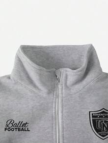 Sparklyn Teen Girl Retro American Floral, Number, Bow, Letter Print Sweatshirt, Autumn/Winter