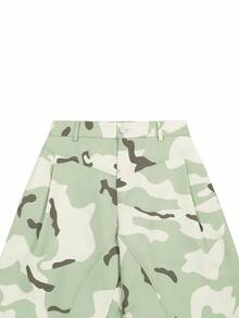 Manfinity EMRG Manfinity EMRG, American Camouflage Silhouette Curved Blade Cargo Pants, Cargo Pants, Baggy Pants ,Streetwear,Baggy,Streetwear Loose Casual Wide Leg Trousers, Hip Hop Street Style, Fall