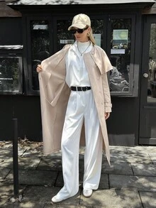 Thưa các quý cô, hãy dệt nên chiếc áo khoác gió mùa thu thanh lịch cho người đi làm - Màu Khaki - Xem 7