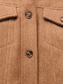 Nöista Short Brown Jacket With Button Closure, Flap Pockets And A Structured Shape, An Ideal Choice For Elegant Women's Winter Wear, Offering A Polished Layer Suitable For Formal Outfits, Christmas Events And Refined New Year Dressing. - Brown - View 10