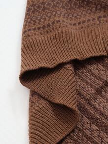 Manfinity Homme Men's Striped Long Sleeve Single-Breasted Casual Knit Cardigan, Autumn - Coffee Brown - View 6