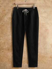 Manfinity NXTstreet 2 件套男士宽松字母压纹缺口领短袖上衣和裤子休闲装 - 彩色 - 查看 4