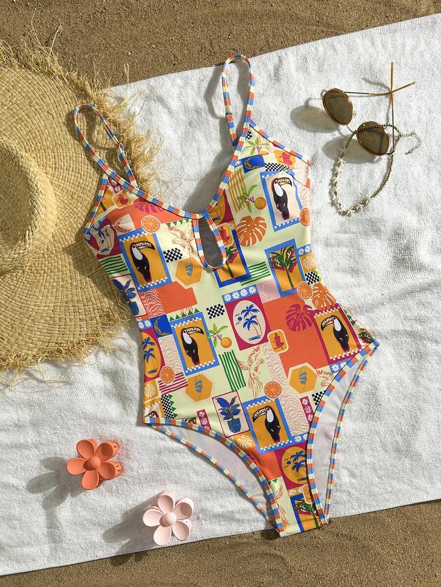 Swim Vcay Women's One-Piece Tropical Vacation Swimsuit