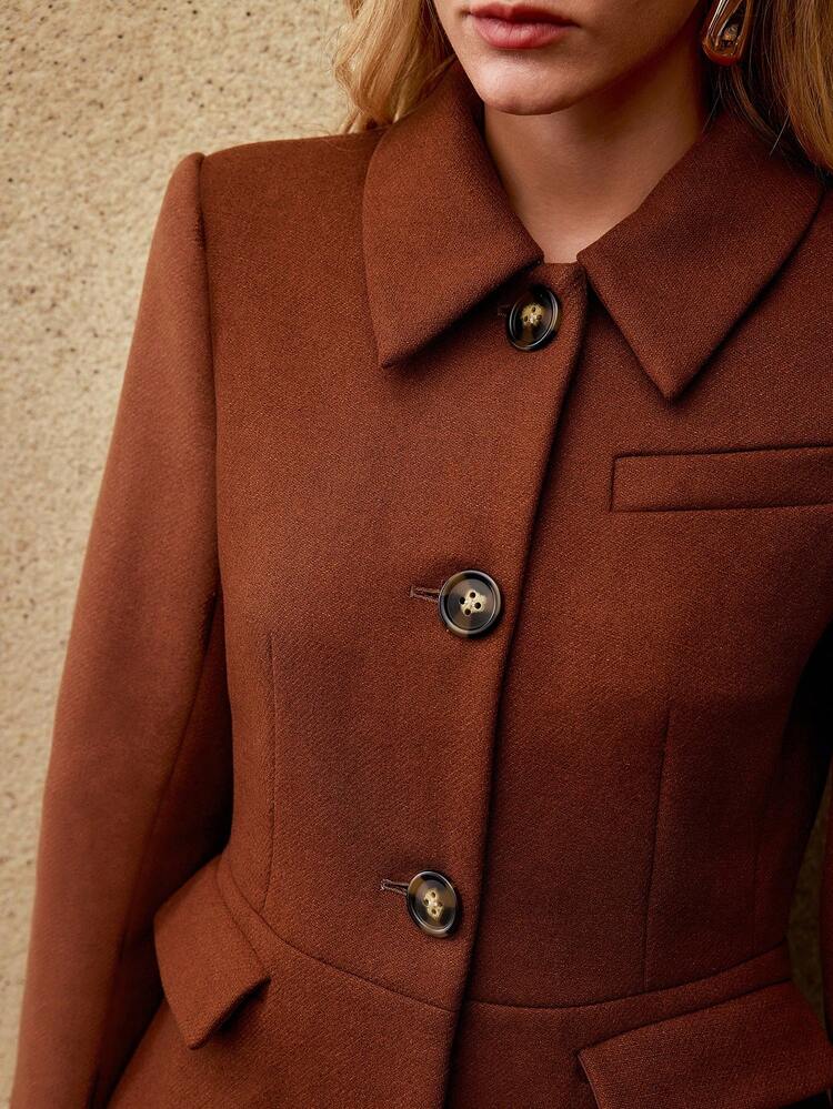 WOOL SINGLE BREASTED SHORT JACKET, AUTUMN/WINTER