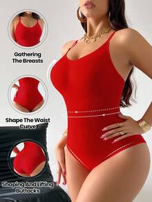 1 件无缝女士塑身衣 - 紅色 - 查看 3