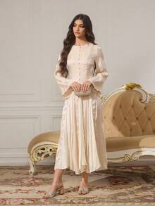 CUCCOO TILAWA Women's Fashion Summer Rose Gold Glitter Mesh Rhinestone Embellished Chunky Heel Round Toe Slide Sandals - Rose Gold - View 6