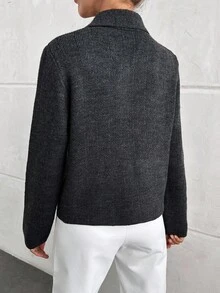 EURMUSE Knitwear Jacket Elegant - Grey - View 2