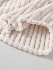 Casual Fashion Ribbed Cropped Fuzzy Zip-Up Hoodie Top With Elastic Waist Skinny Knit Pants, Embroidered Graphic Front, Classic Versatile Fit, Comfortable For Autumn/Winter Daily, Commuting, Outing, Party, Photography, Shopping - Multicolor - View 8